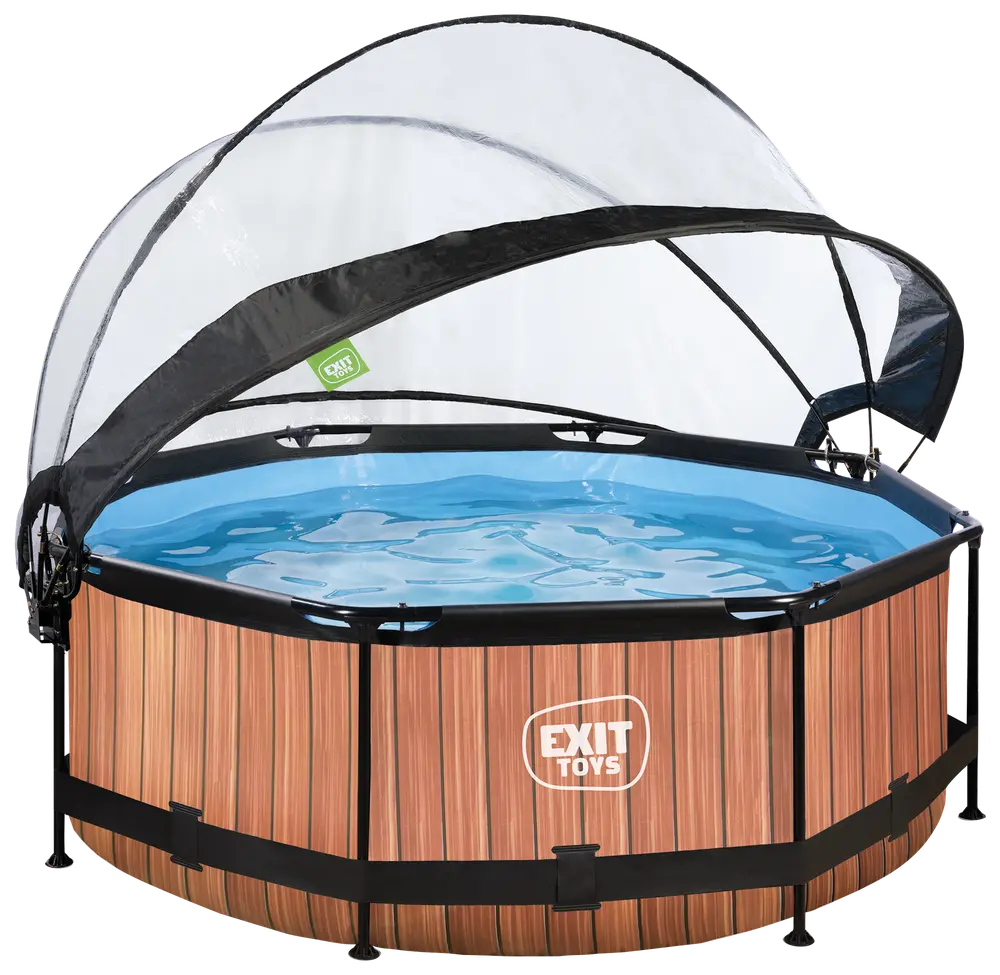 EXIT TOYS Pool Ø244x76 cm med pumpe og skærm - brun