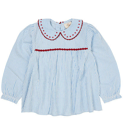 Copenhagen Colors Kleid - Sky Blue W. Cream Stripe W. Berry