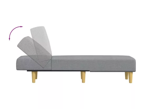 Prolenta Premium - Chaise longue gris clair tissu