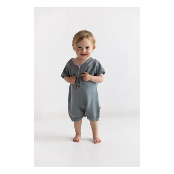Yuki Combinaison Single Coton Bio | Bleu gris