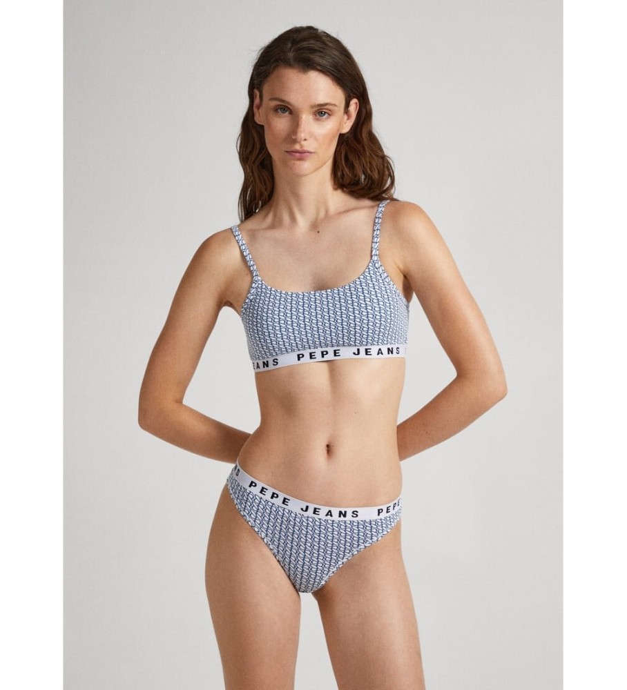 Pepe Jeans Tanga Logo com Estampa Total Azul