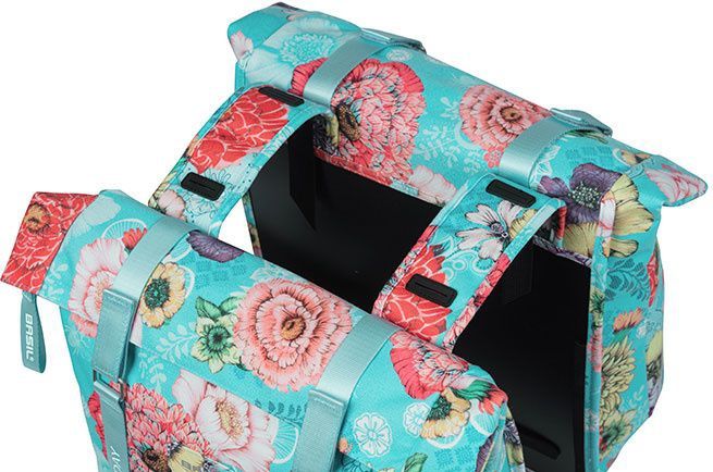 Basil Bloom Field Dubbele Fietstas - 28-35 Liter - Waterdicht - Blauw