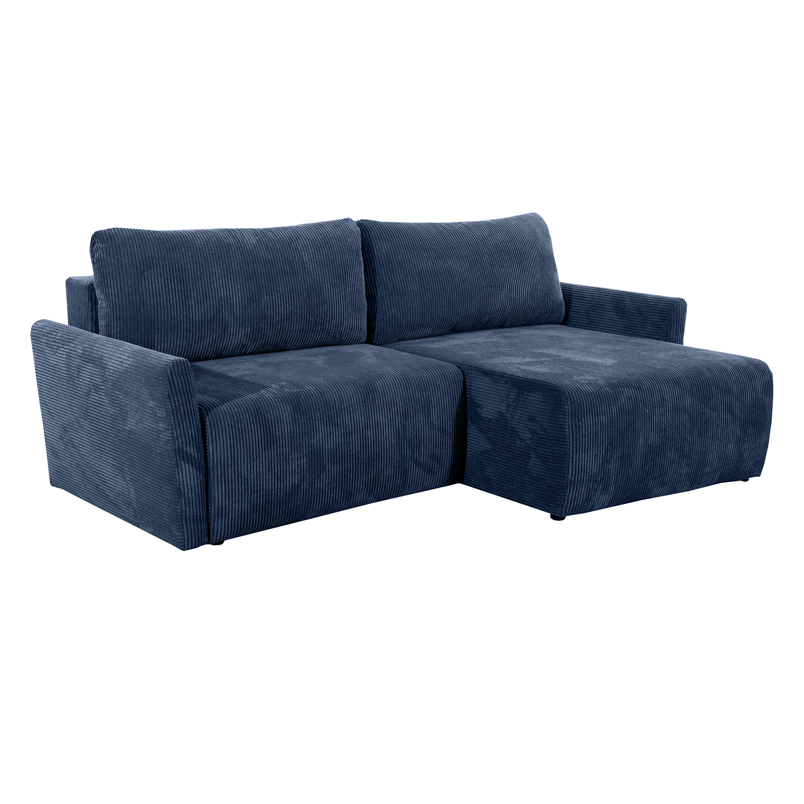 Ecksofa - blau - Liegefunktion und Bettkasten