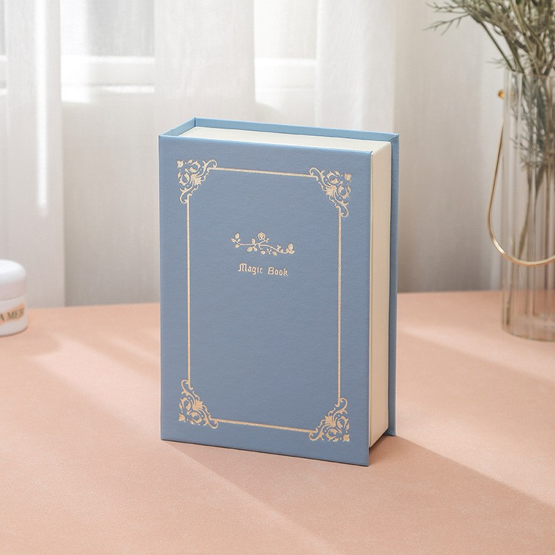 (15x21cm) Leder Schmuckschatulle Aufbewahrungsbox Organizer für Ringe / Ohrringe / Armbänder mit Magnetverschluss - Blau / Beige