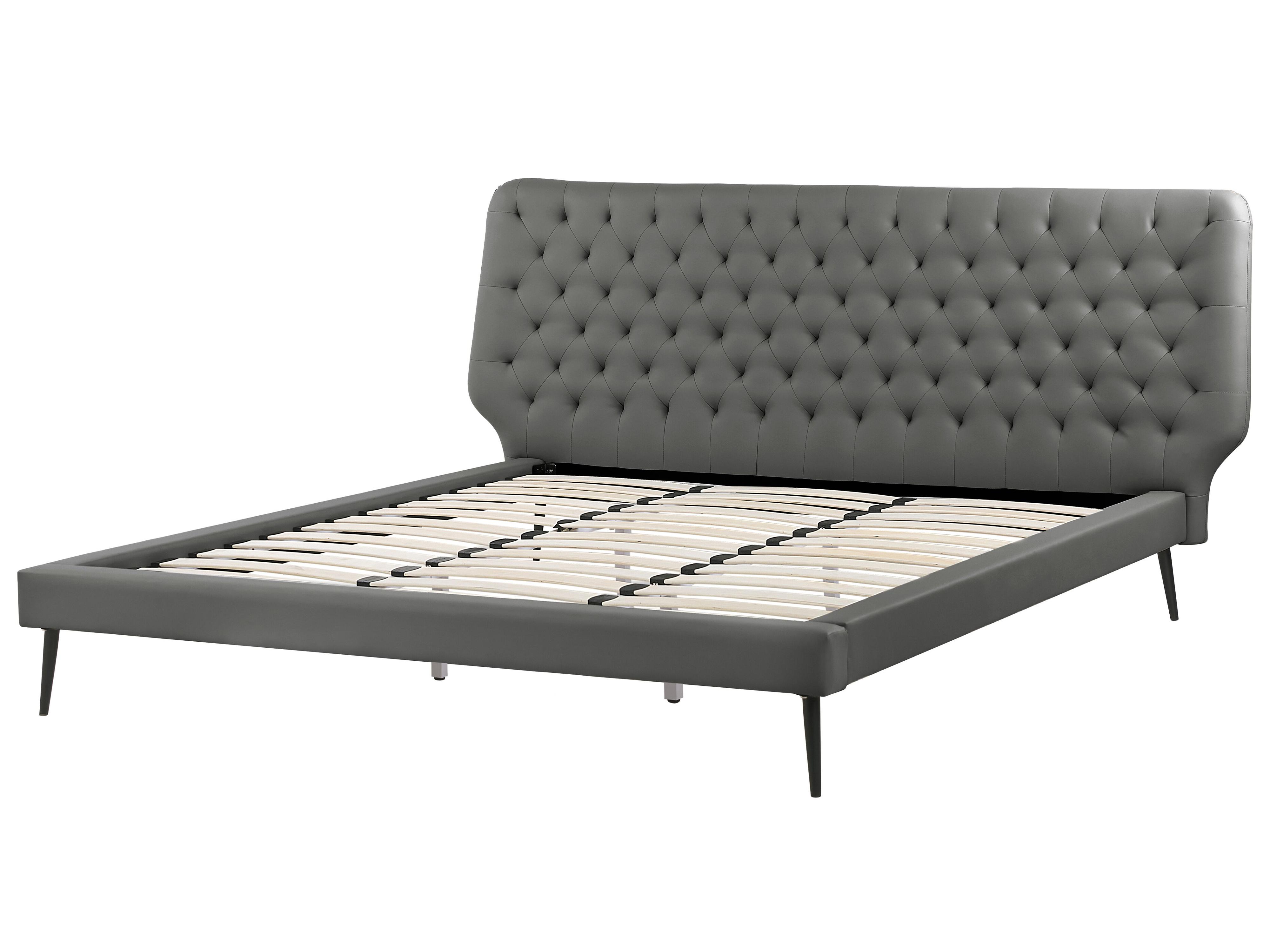 Bed Kunstleer ESSONNE 180 x 200 cm Grijs