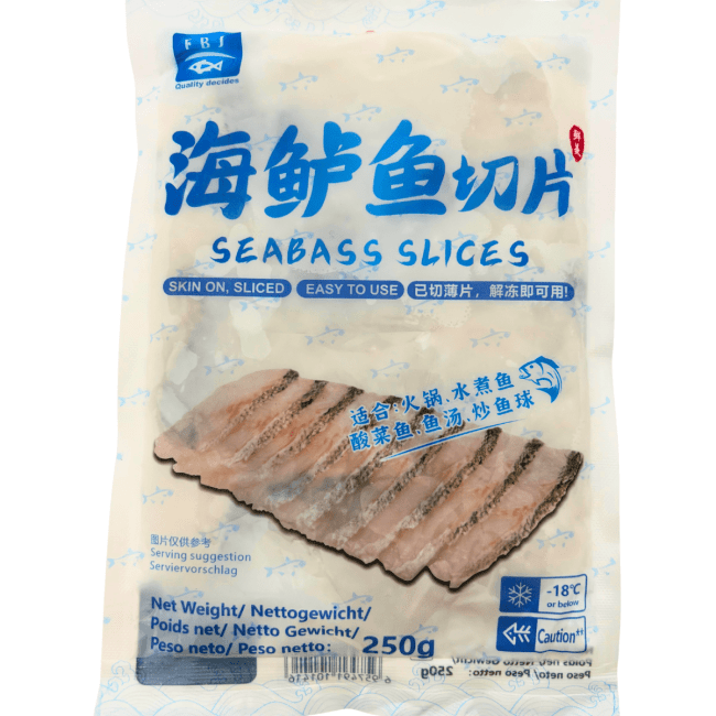 FBS Bevroren Zeebaars Filet Plakken met Huid 250g