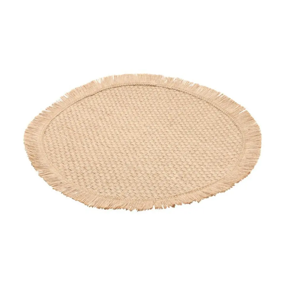 Chaks Placemat - D38 cm - gevlochten - beige - bohemian