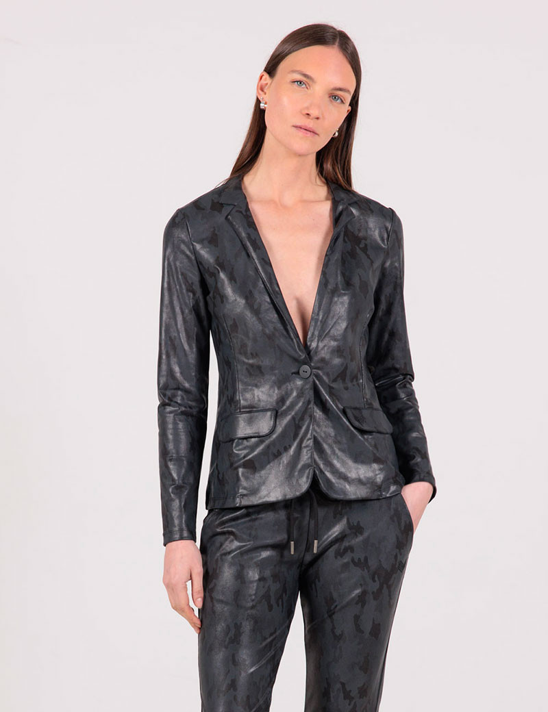 HBT EUPHORIA | SOHO VESTE NOIR EFFET CUIR