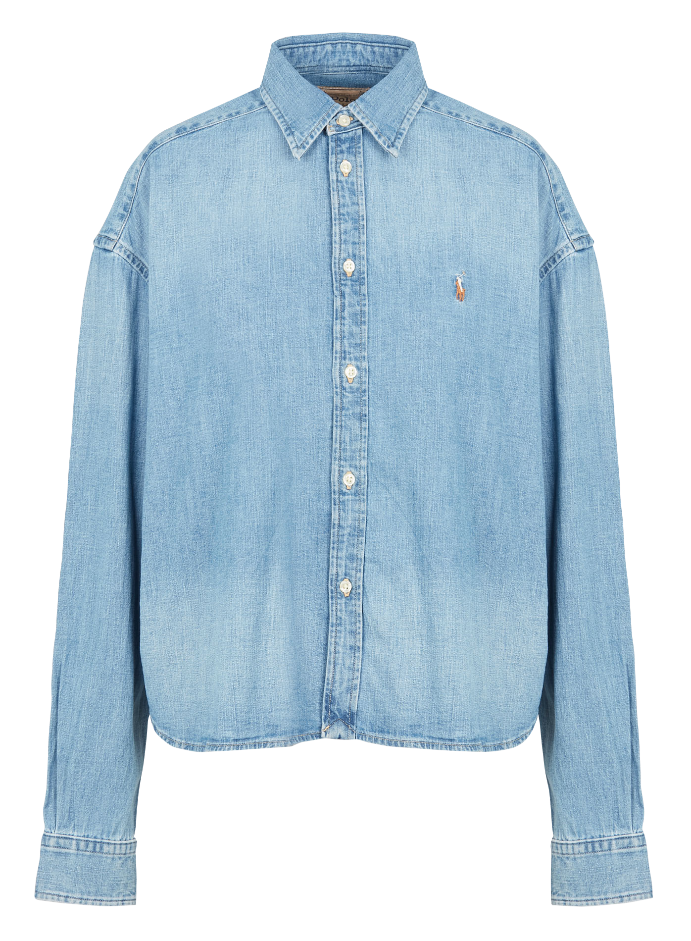 Chemise ample col classique en coton | Bleu