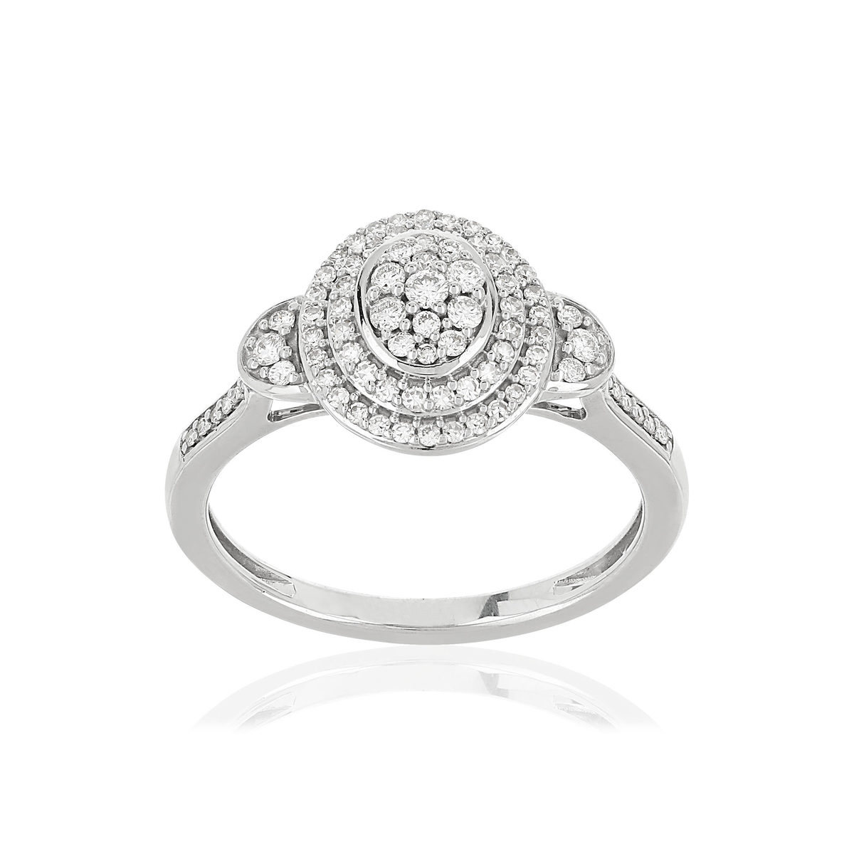 Bague or blanc 750 diamants