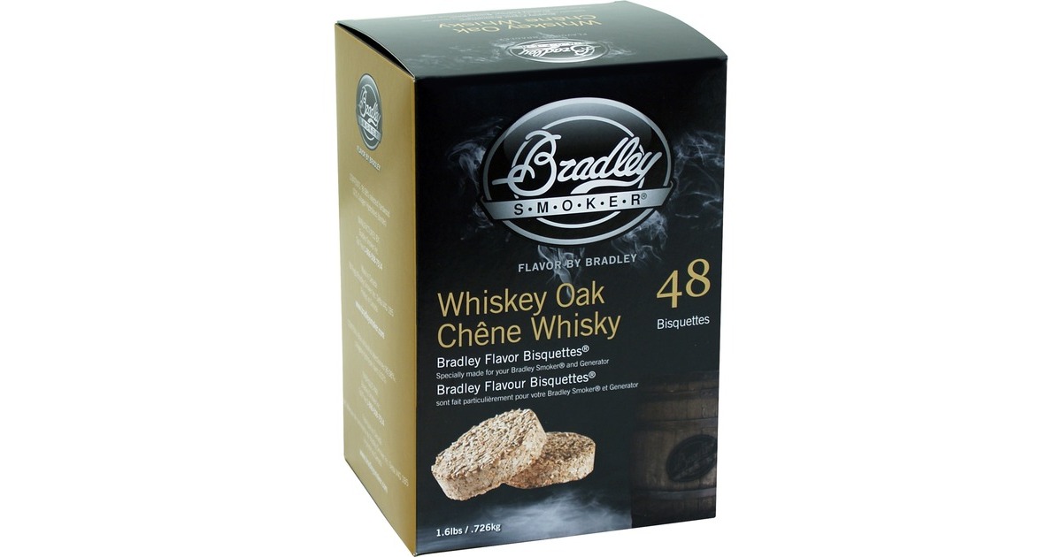 BradleyWiskey Oak Wood Briketten rookhout  (48 stuks)