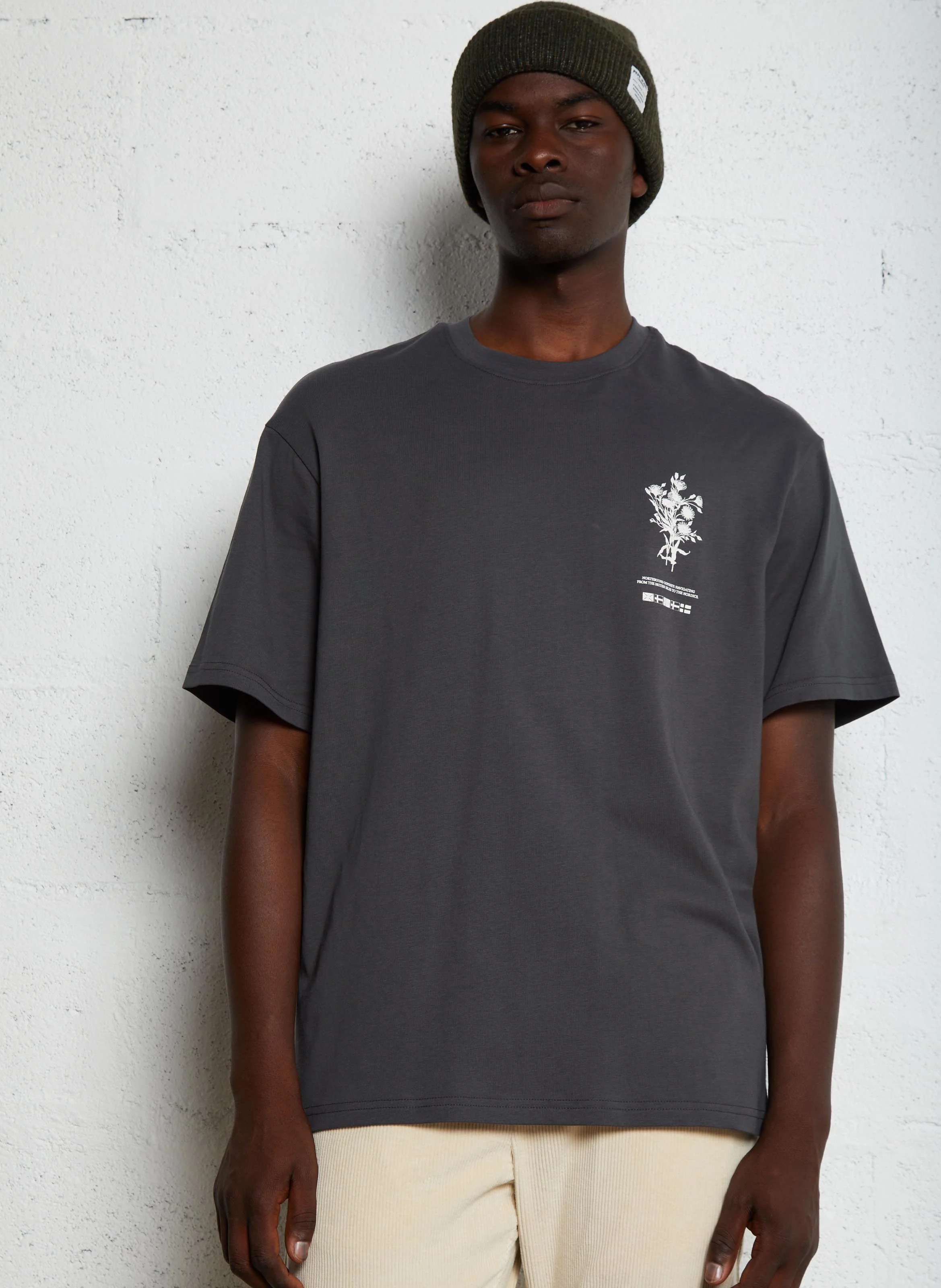 LOOSEALP - Tee-shirt col rond ample en coton bio | Gris