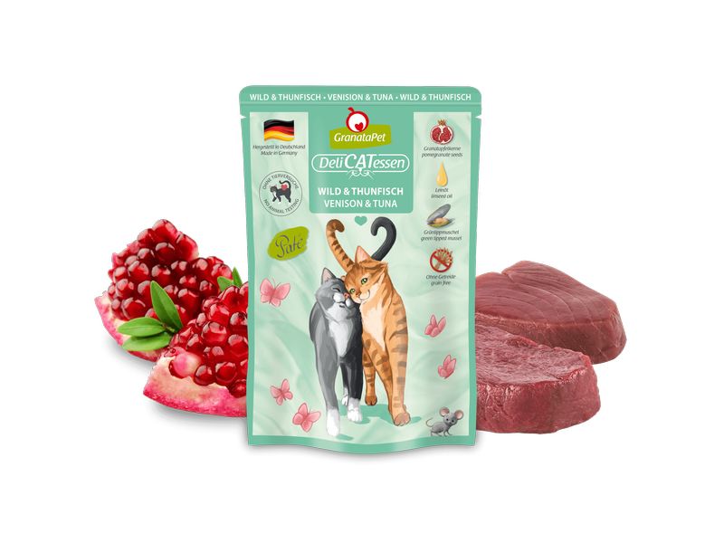 GranataPet Nassfutter DeliCATessen Wild & Thunfisch 85 g Alleinfuttermittel für ausgewachsene Katzen