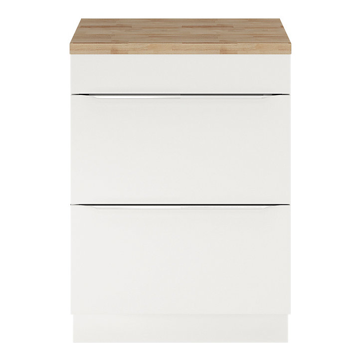 Ensemble salle de bains l.60 cm meuble à poser Imandra blanc + plan de toilette chêne