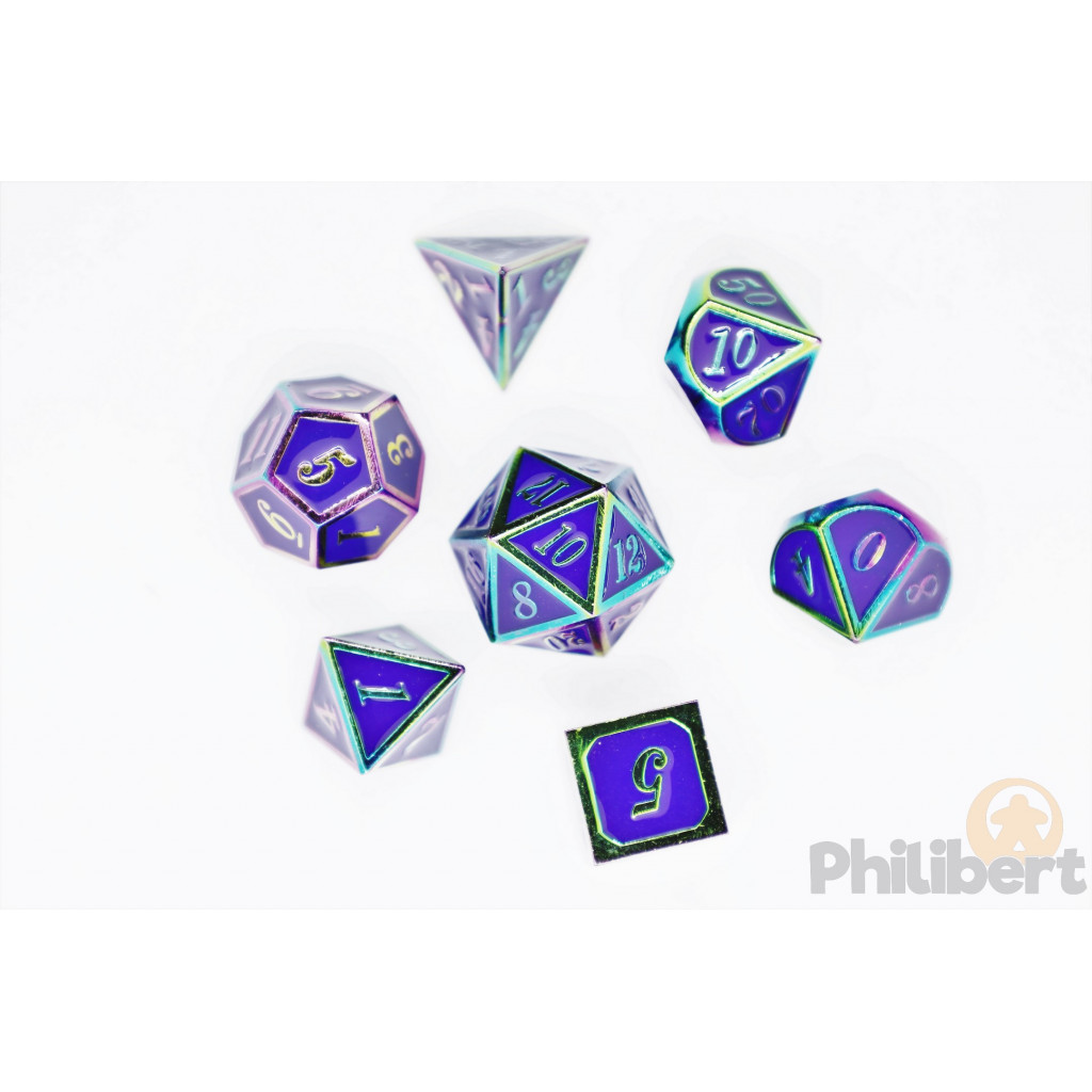 Set de 7 Dés JDR métalliques - Iridescence