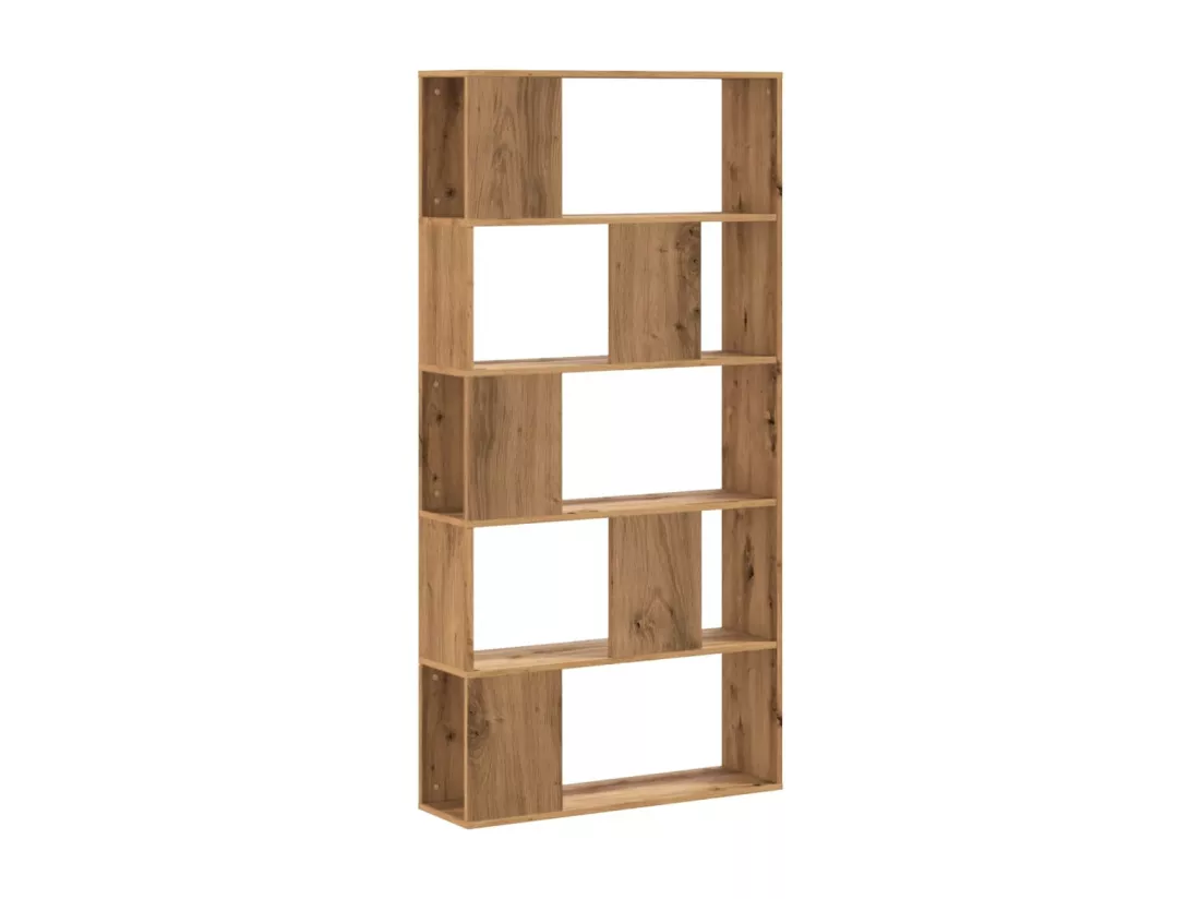 Bibliothèque 5 niveaux chêne artisanal bois ingénierie