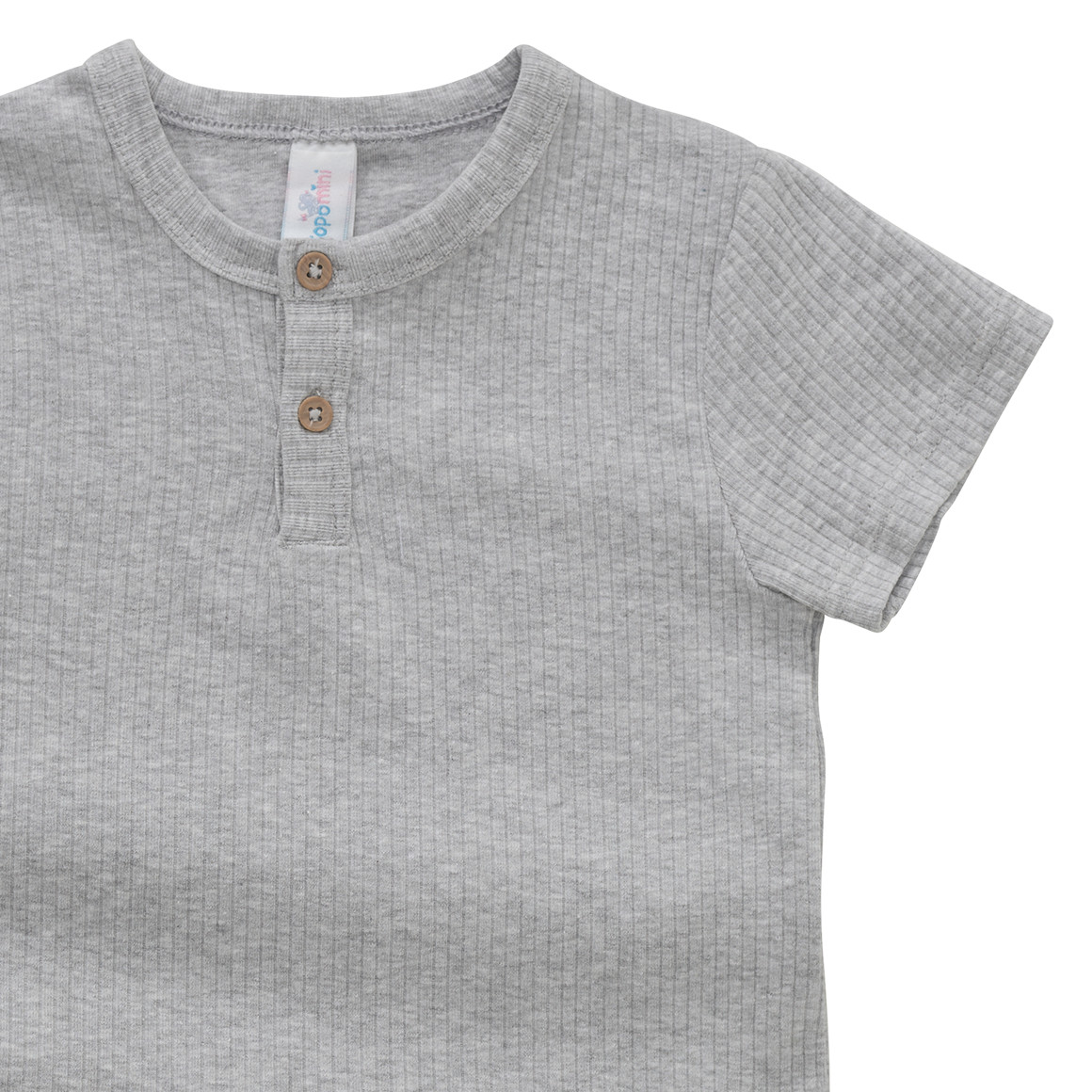 Topomini Baby T-Shirt mit Ripp-Struktur hellgrau