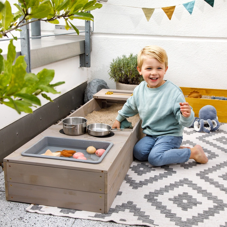MUDDY BUDDY® Sandkasten Flexy Style, warmgrau-ocker