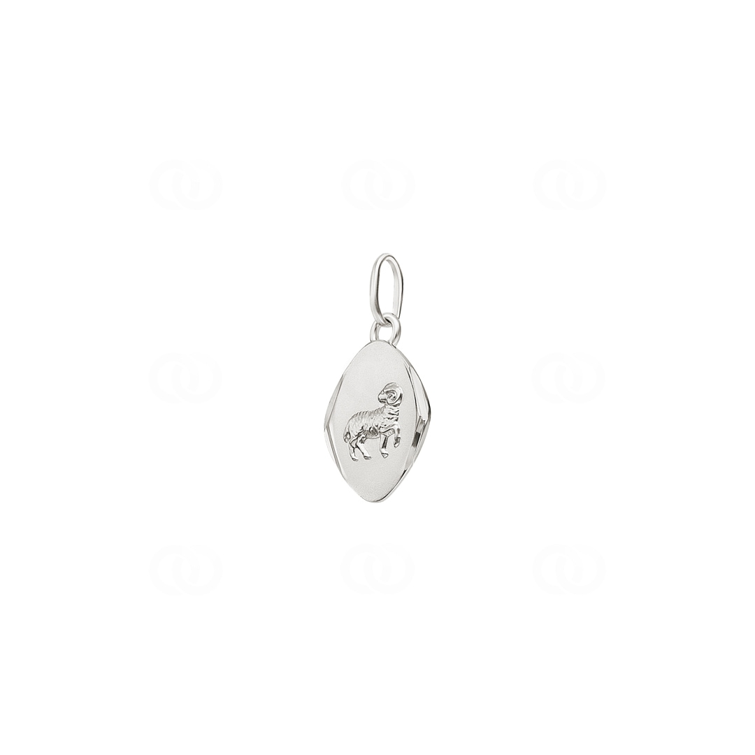 Anhänger 925 Silber rhodiniert Sternzeichen Widder 14x16mm