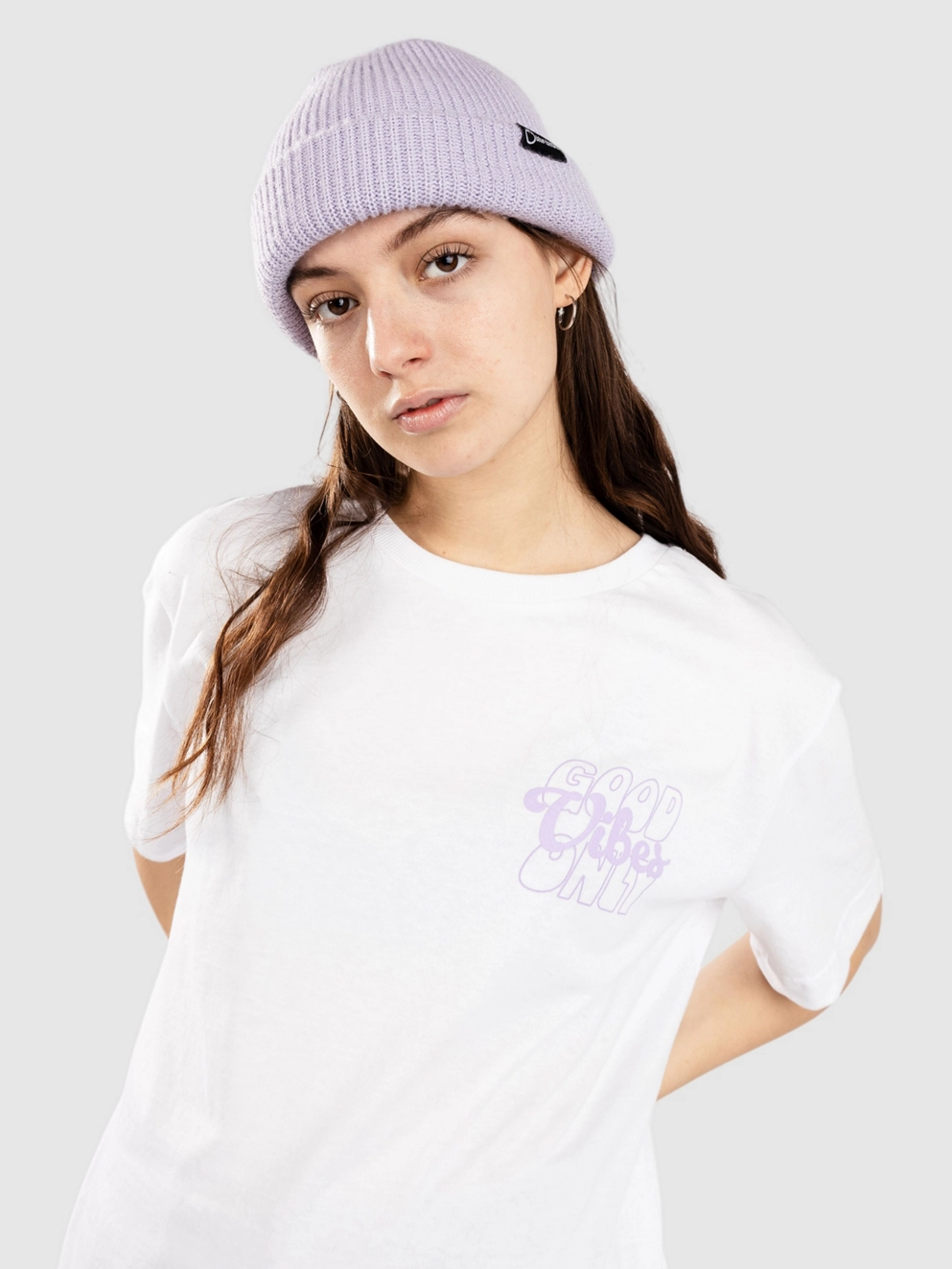 Miss Tee Good Vibings Wording T-Shirt white