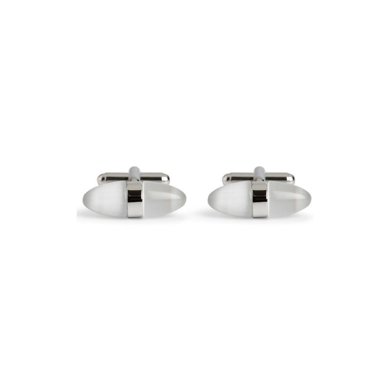 Boutons de manchette, White Cats eyes Egg