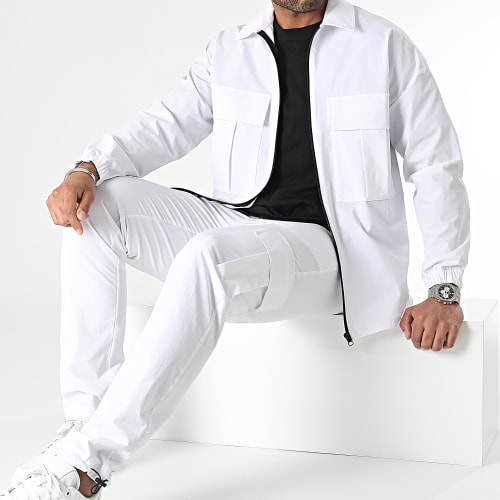 Veste Zippée Avec Poches 0245 Blanc