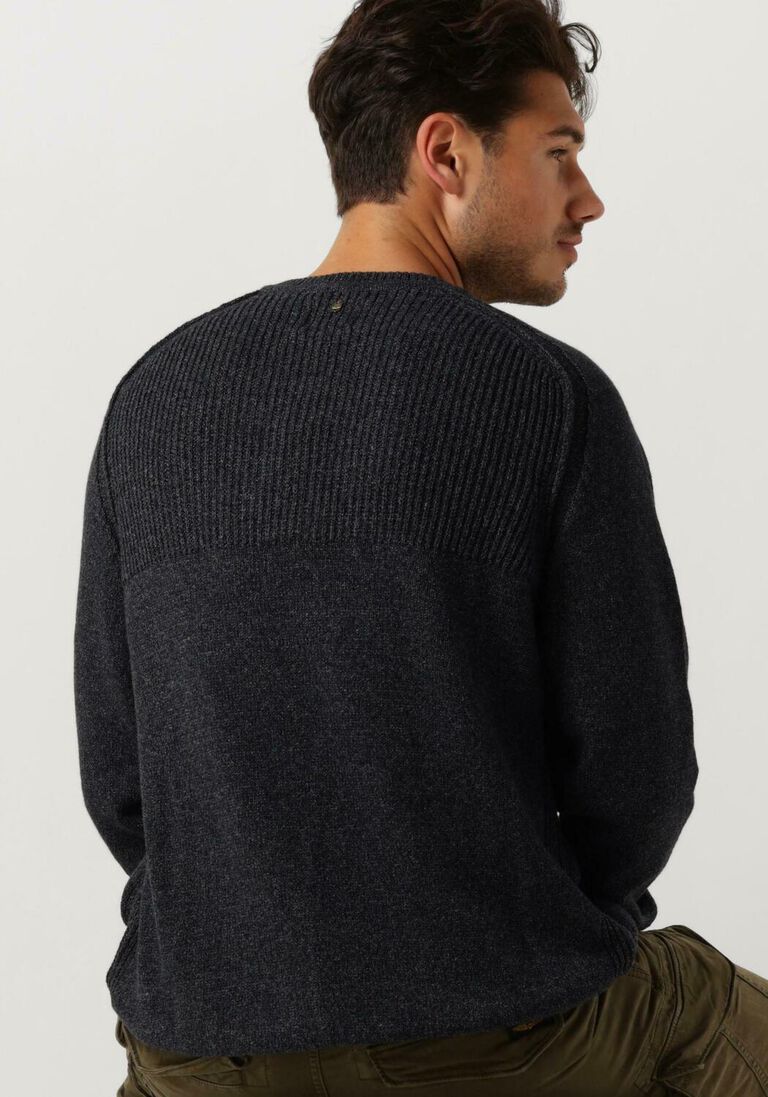 PME LEGEND donkerblauwe pme legend trui r-neck cotton indigo look knit