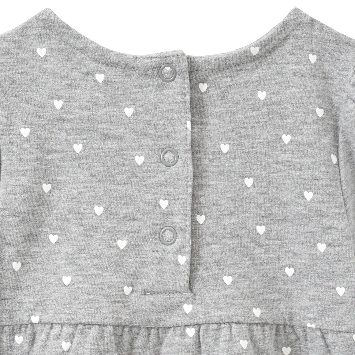 Topomini Baby Kleid mit Herz-Print hellgrau
