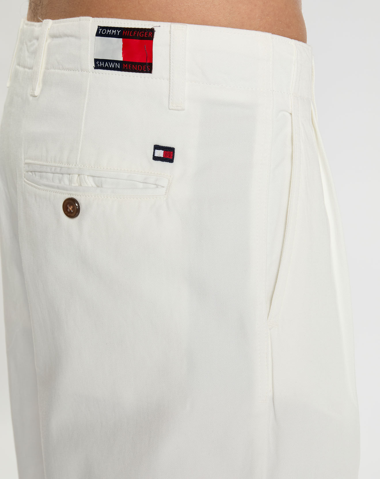 Tommy Hilfiger Pantalon large Shawn écru