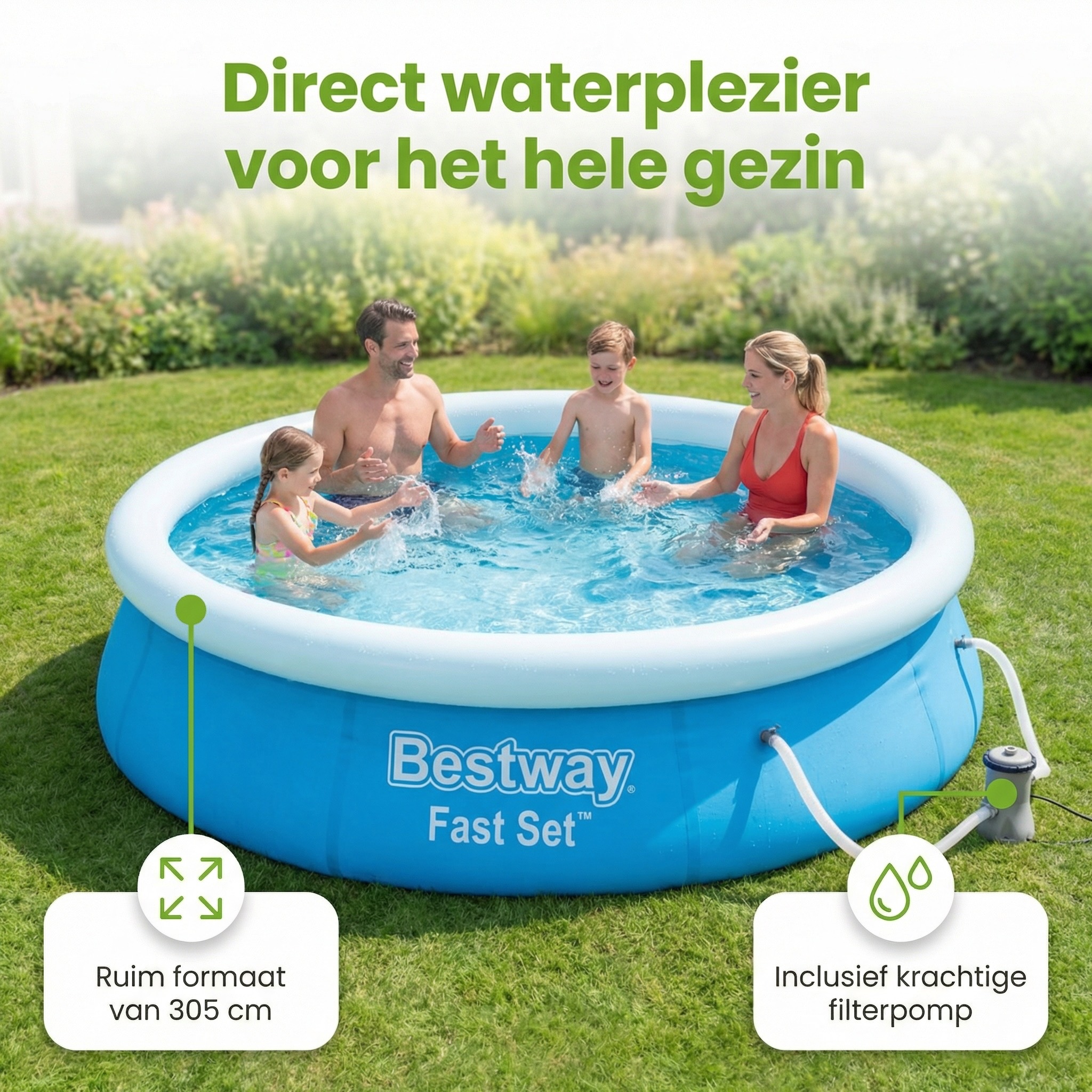 Bestway fast set 305x76cm zwembad – 3-delig