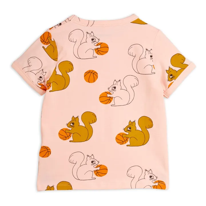 Mini Rodini T-Shirt Ecureuil Coton Bio | Rose pâle