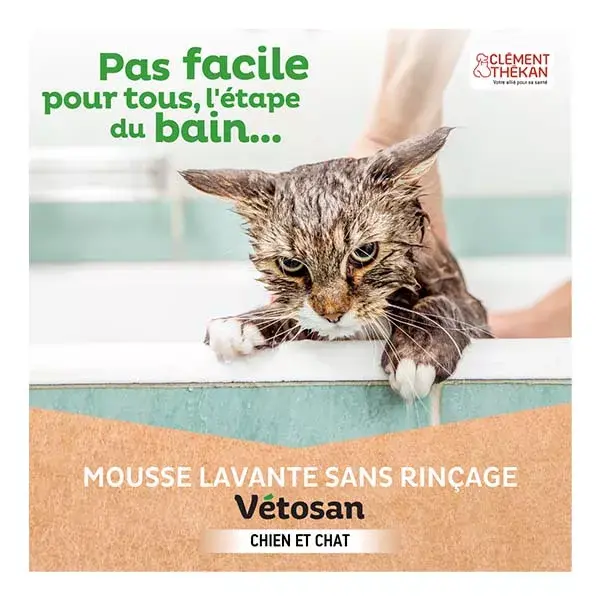 Clément Thékan Vétosan Espuma de Limpeza Sem Enxágue para Cães e Gatos 150 ml