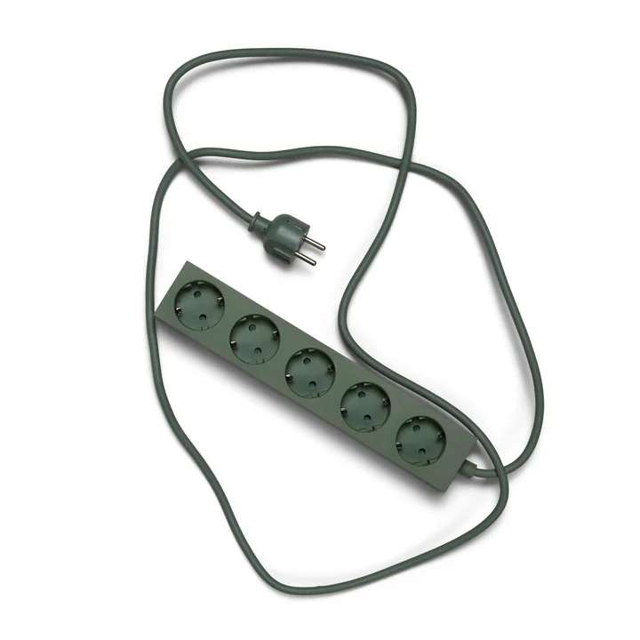 Pedestal - Power Beam, 2 Meter Mehrfachsteckdose, mossy green
