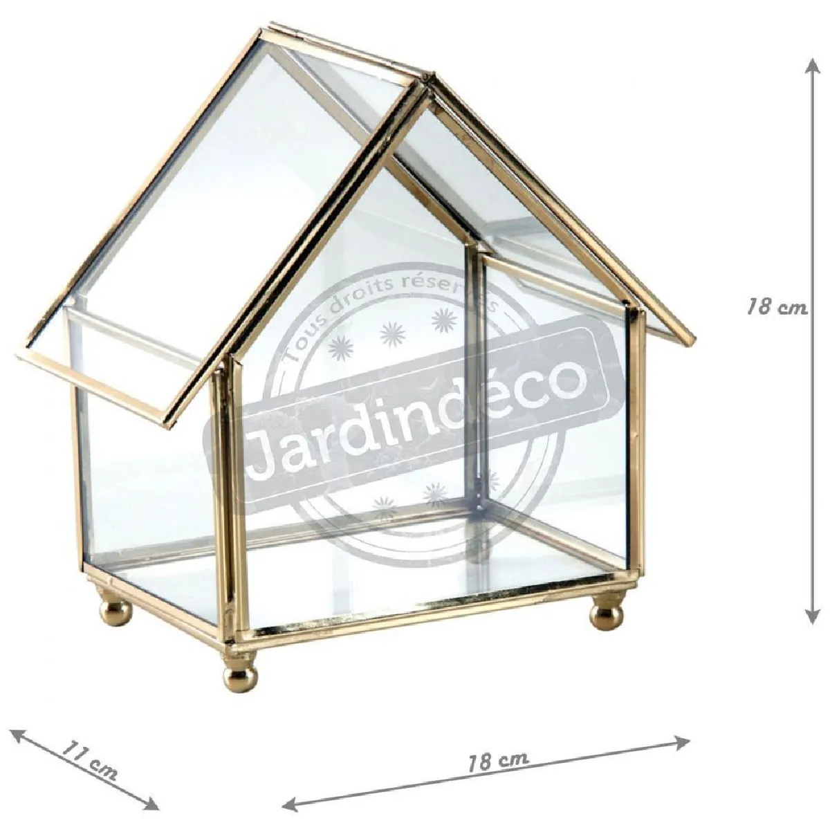 Aubry Gaspard Coffret à bijoux laiton et verre