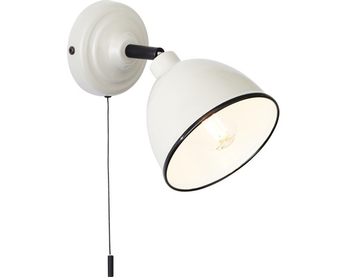 Wandlamp, 1-lichts, H 12,5 cm, Telio grijs taupe met trekschakelaar