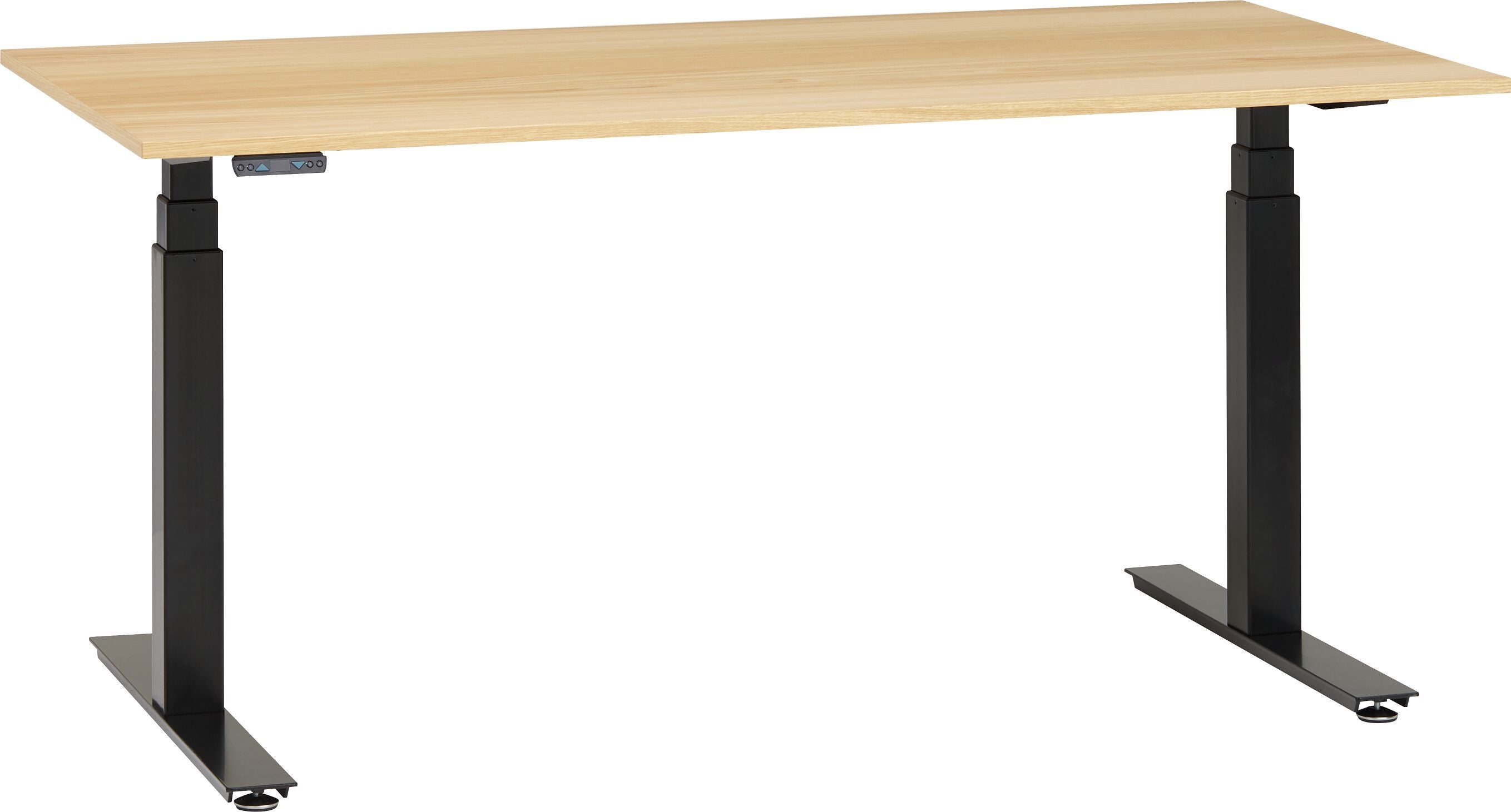 FLEXCUBE PROFI Schreibtisch höhenverstellbar - Eiche hell / B: 140.0 cm x T: 80.0 cm x H: 67.0 cm