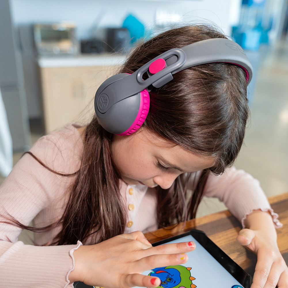 JBuddies Studio2 Kinder Bluetooth On-Ear Kopfhörer 85-95dB Begrenzte Lautstärke (IEUHBKSTU2RGRYPNK122) - Grau / Rosa