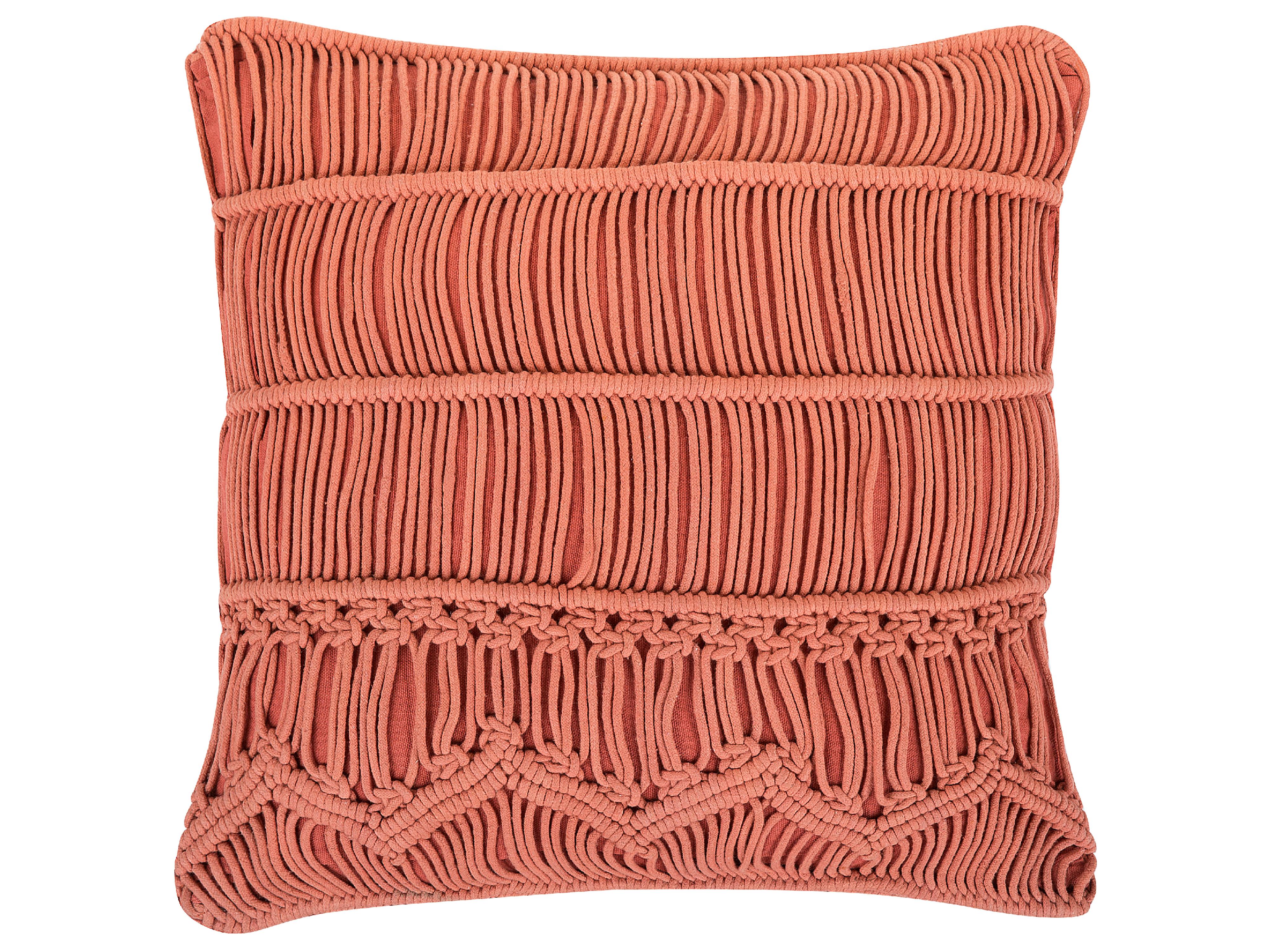 Sierkussen AKKOY Katoen 45 x 45 cm Oranje geometrisch patroon