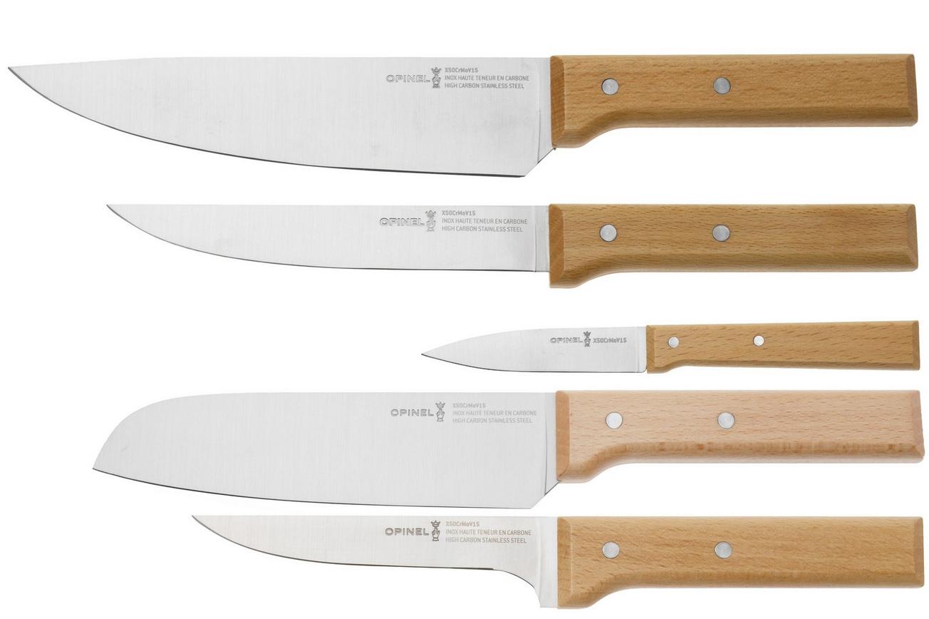 Opinel Parallèle 2403, 5-delige vleesmessenset incl. blok