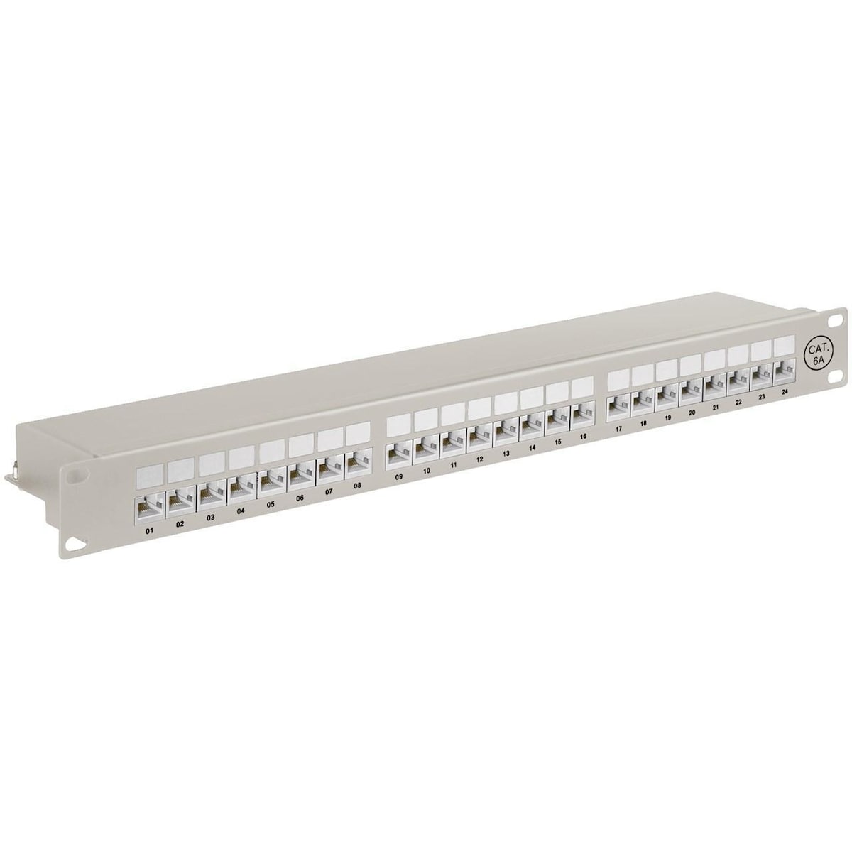 CAT 6a 19 tommer (48,3 cm) patchpanel, 24 porter