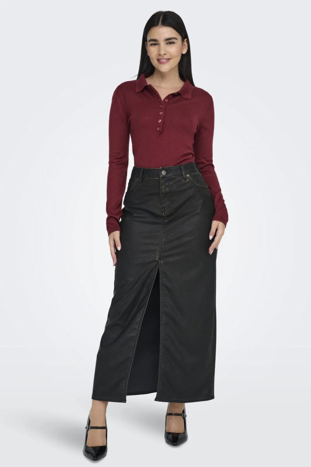 Only Onlcathrine Ls Polo Neck Knt 15347184 4752974 cabernet