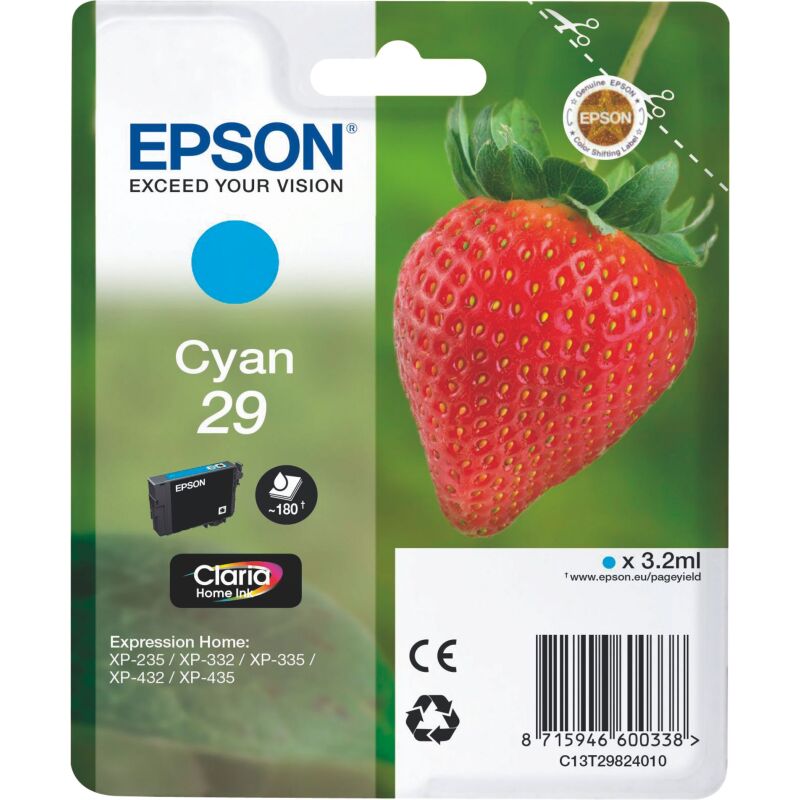 Epson 29 cartouches couleurs séparées pour imprimante jet d'encre