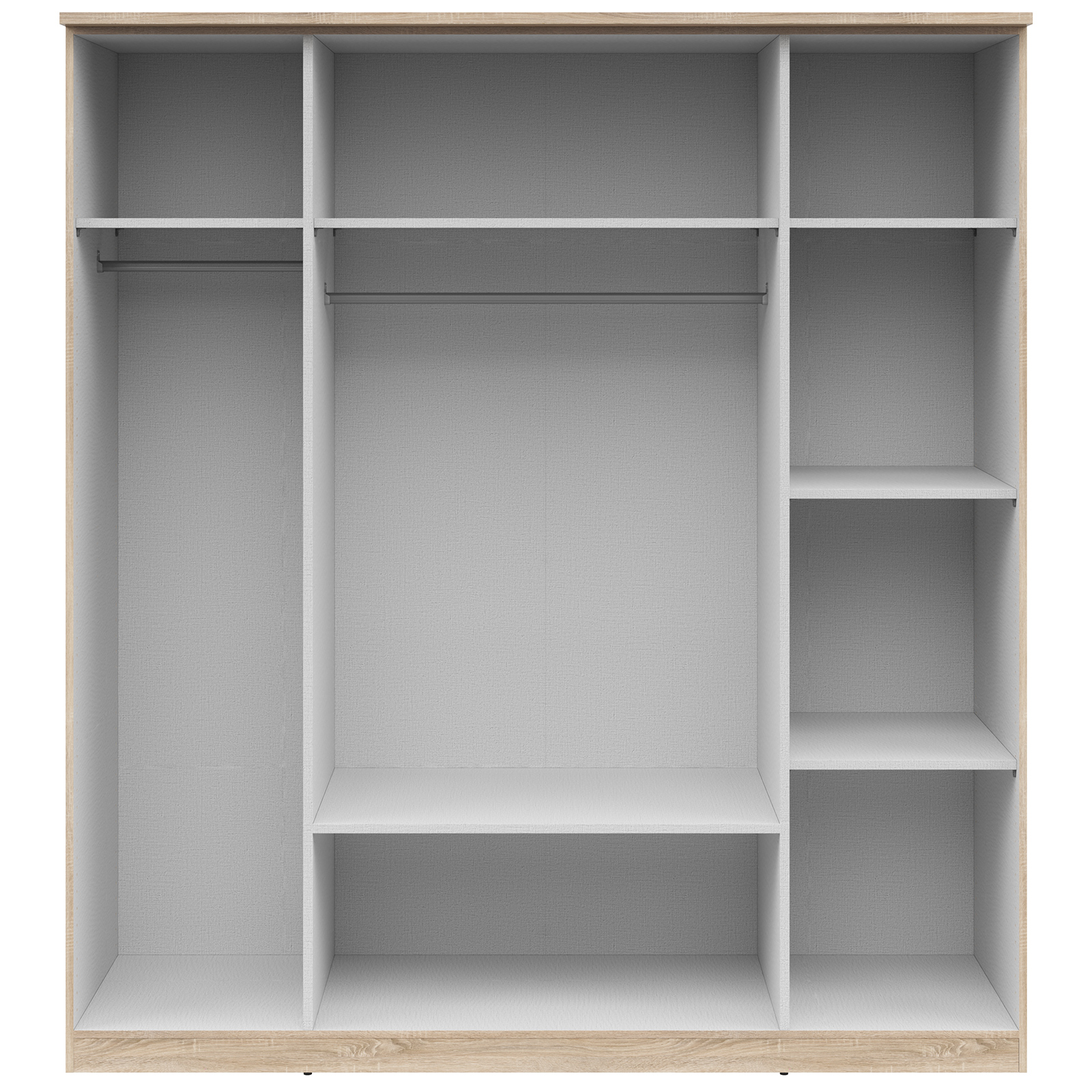 Kombi-Drehtürenschrank - Sonoma Eiche - grau - 181 cm