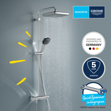 Grohe Douchesysteem Vitalio Comfort 250 met thermostaatkraan, Max. 8,0L/M Bij 3 Bar - Chroom - hartafstand kraan 15 cm