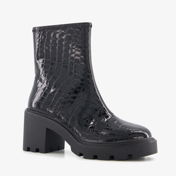 Supercracks croco print enkellaarsjes met hak