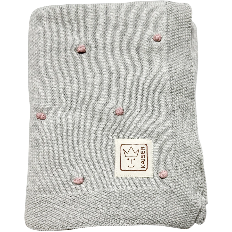 Kaiser Babydecke KNOTS organic cotton light greyknots rose
