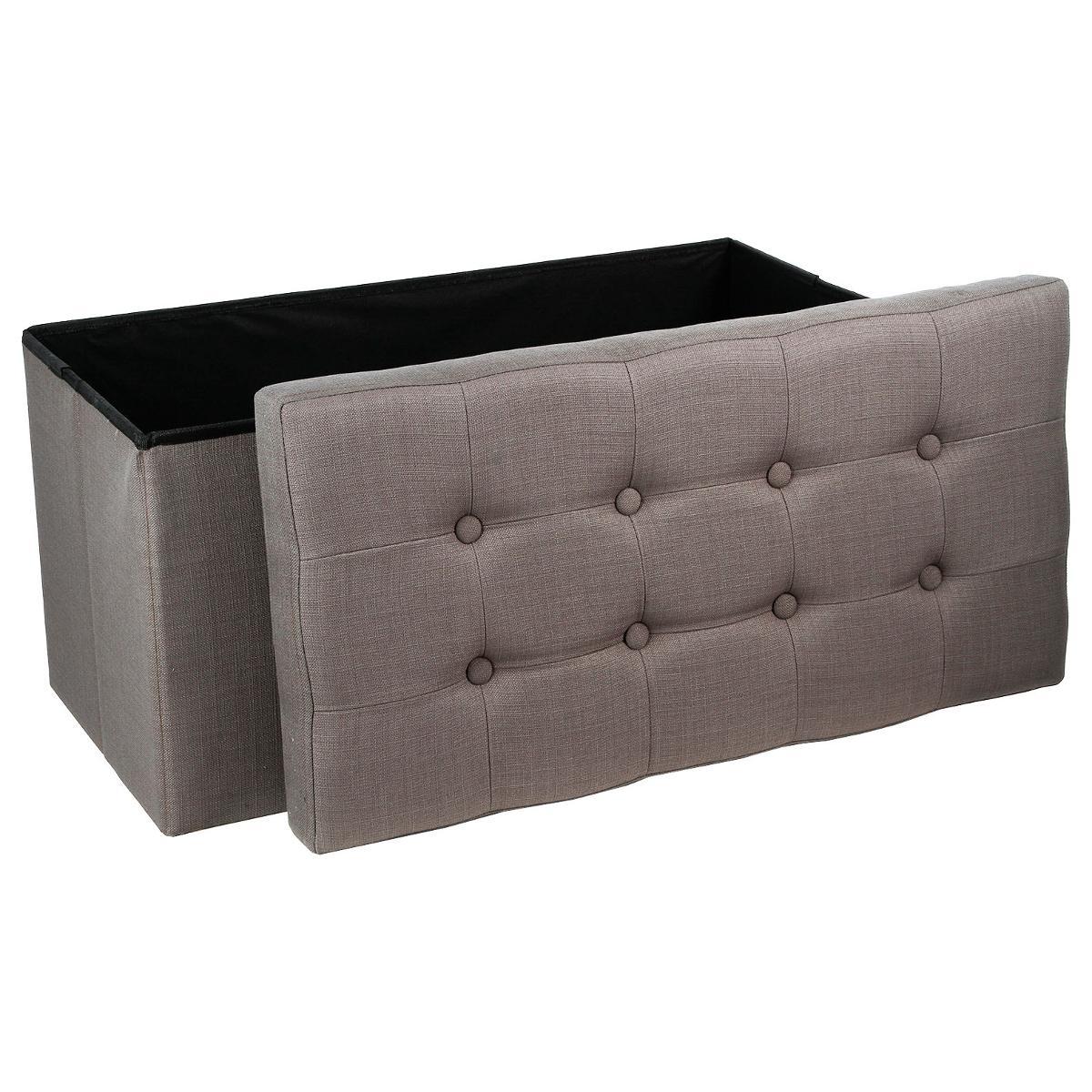 POUF PLIABLE DOUBLE GRIS LYSANDRE
