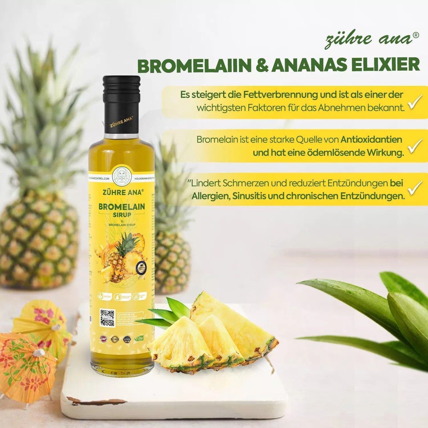 Zühre Ana Zuhre Ana Bromelain Sirup - Ananasextrakt