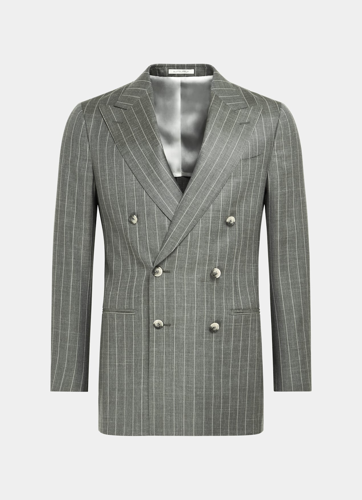 Costume Havana coupe Tailored vert clair à rayures