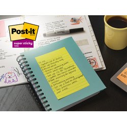 Bloc-notes super sticky notes, 101 x 152 mm, ligné
